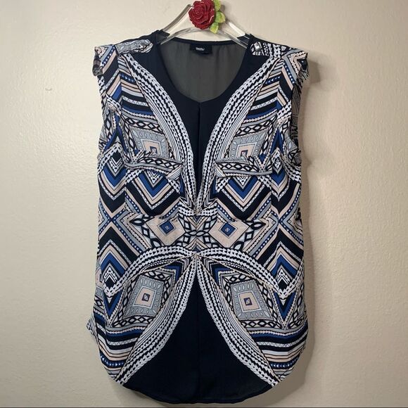 MOSSIMO Aztec sleeveless Blue/Black/Cream Top - Picture 2 of 9
